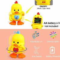 HKM-461651 Glowing Yellow Duck Toy for Kids - Walking, Dancing, Singing & Talking Educational Fun