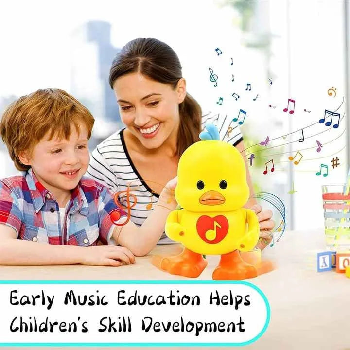 HKM-461651 Glowing Yellow Duck Toy for Kids - Walking, Dancing, Singing & Talking Educational Fun