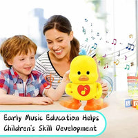 HKM-461651 Glowing Yellow Duck Toy for Kids - Walking, Dancing, Singing & Talking Educational Fun