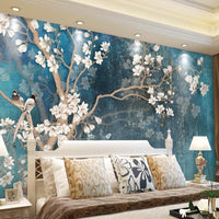 HKM-461843 Hand-Painted Retro TV Background Wallpaper - Silk/Non-Woven Material, Custom Size Available