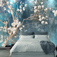 HKM-461843 Hand-Painted Retro TV Background Wallpaper - Silk/Non-Woven Material, Custom Size Available