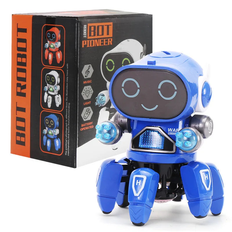 HKM-461843 Intelligent Six Claws Walking and Dancing Robot Toy with Lights and Music for Kids