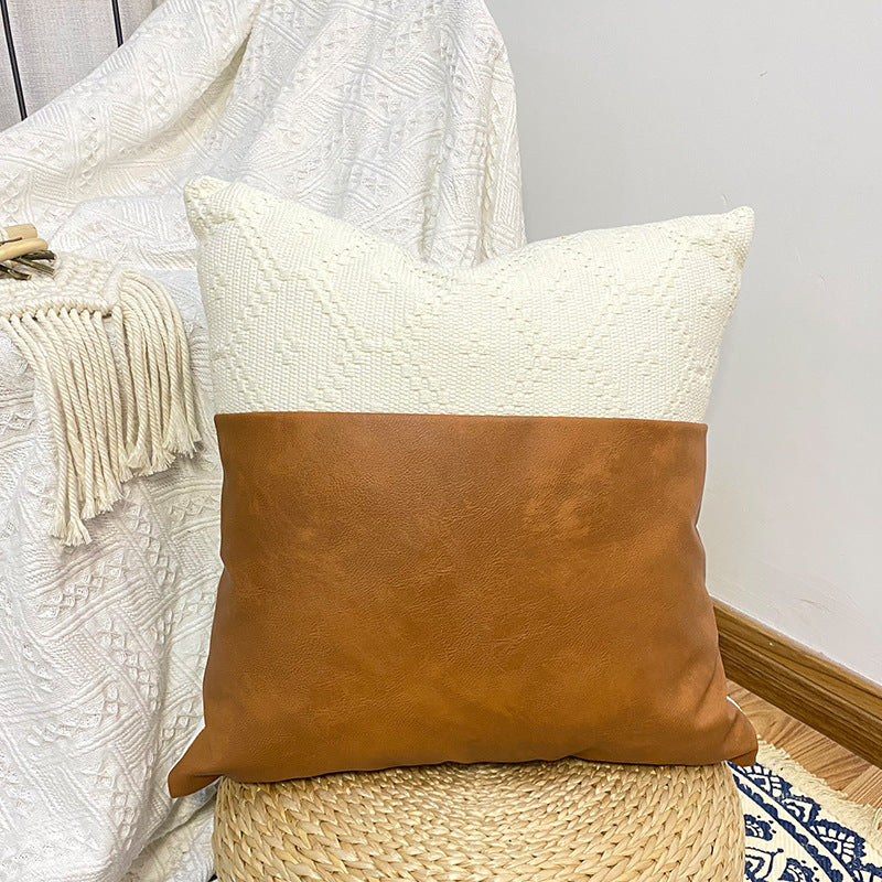 HKM-461907 Geometric Abstract Cotton Printed Tassel Pillowcase with PP Cotton Filling