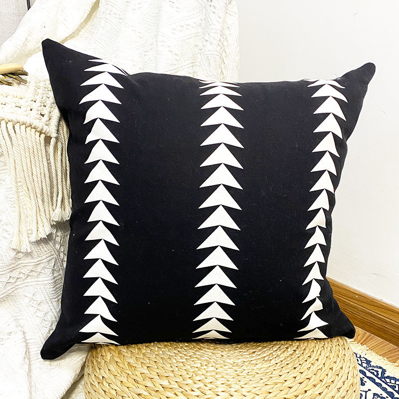 HKM-461907 Geometric Abstract Cotton Printed Tassel Pillowcase with PP Cotton Filling