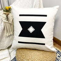 HKM-461907 Geometric Abstract Cotton Printed Tassel Pillowcase with PP Cotton Filling