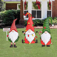 HKM-461971 Outdoor Metal Garden Decoration - Christmas Standing Old Man Pile Ornament