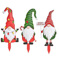 HKM-461971 Outdoor Metal Garden Decoration - Christmas Standing Old Man Pile Ornament