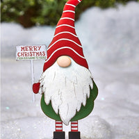 HKM-461971 Outdoor Metal Garden Decoration - Christmas Standing Old Man Pile Ornament