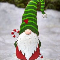 HKM-461971 Outdoor Metal Garden Decoration - Christmas Standing Old Man Pile Ornament