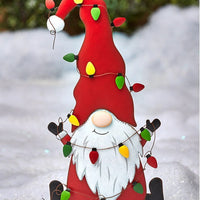 HKM-461971 Outdoor Metal Garden Decoration - Christmas Standing Old Man Pile Ornament