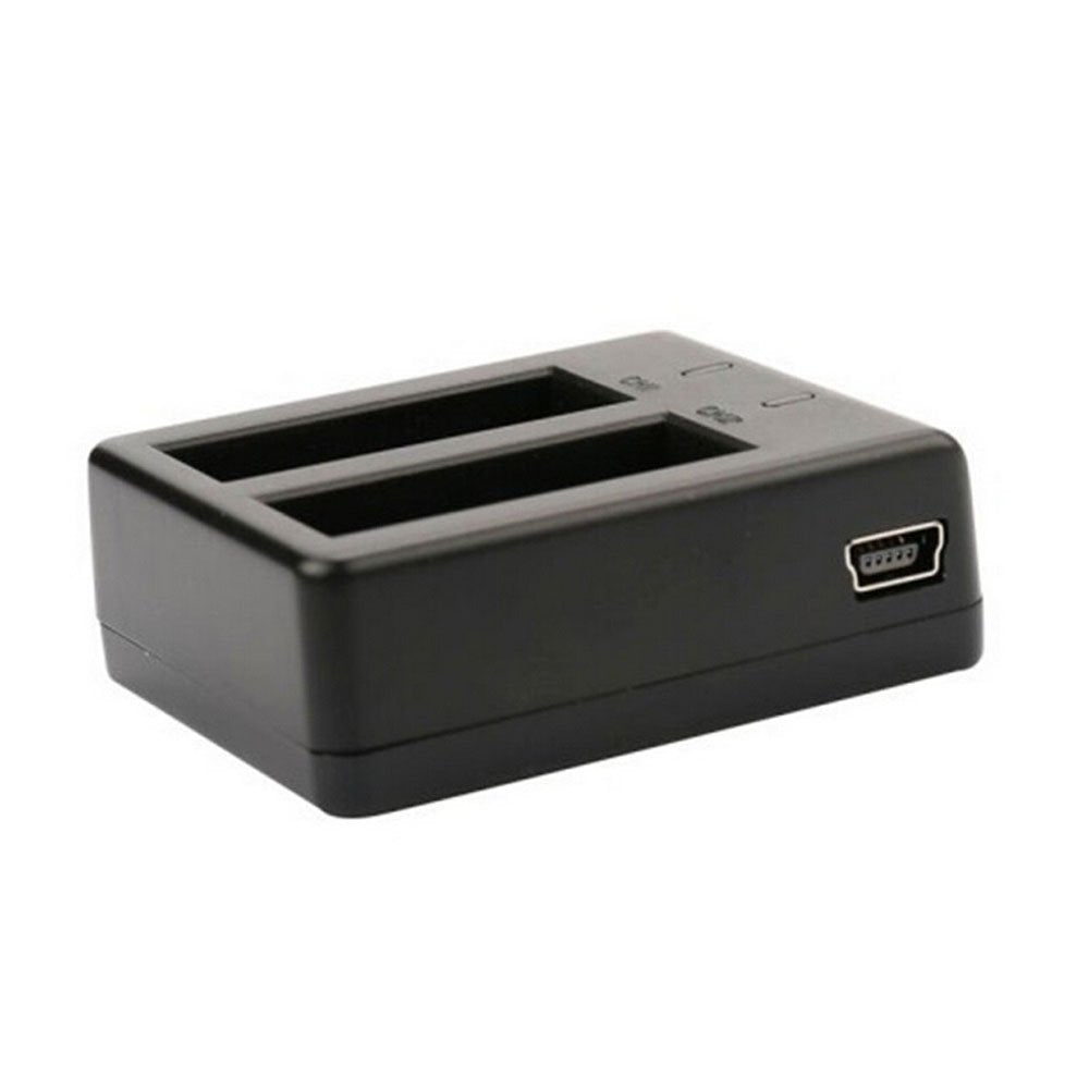 HKM-462035 Dual Charger for Action Cameras Compatible with SJCAM SJ4000, SJ5000, EKEN H8 Pro, H9R, and More, Compact and Portable Design