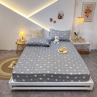HKM-462163 Crystal Velvet Quilted Bed Cover with Lace - Geometric Pattern, 150X200-220 cm, Autumn/Winter Bedding