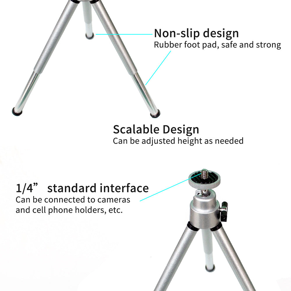 HKM-462227 Universal Mini Flexible Tripod Stand for Digital Cameras and Smartphones, Adjustable Height and 360-Degree Swivel