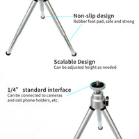 HKM-462227 Universal Mini Flexible Tripod Stand for Digital Cameras and Smartphones, Adjustable Height and 360-Degree Swivel