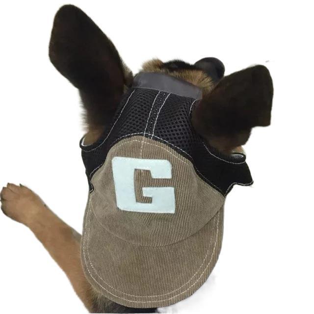 HKM-462675 Breathable Sunshade Net Baseball Cap for Pets - Corduroy, Blue & Brown, Multiple Sizes Available