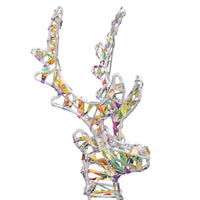 HKM-462803 Reindeer Pull-Along Sleigh Decoration with LED Lights, Modern Warm White Design, Indoor/Outdoor Use