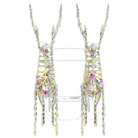 HKM-462803 Reindeer Pull-Along Sleigh Decoration with LED Lights, Modern Warm White Design, Indoor/Outdoor Use