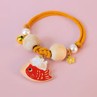HKM-462867 Camphor Wood Cat Mosquito Repellent Collar with Koi and Flower Designs