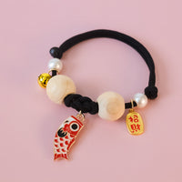 HKM-462867 Camphor Wood Cat Mosquito Repellent Collar with Koi and Flower Designs