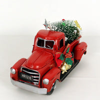 HKM-463123 Retro Red Truck Wrought Iron Christmas Ornament Decoration - 17x8.5 cm