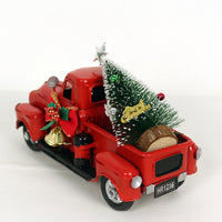 HKM-463123 Retro Red Truck Wrought Iron Christmas Ornament Decoration - 17x8.5 cm