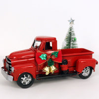 HKM-463123 Retro Red Truck Wrought Iron Christmas Ornament Decoration - 17x8.5 cm