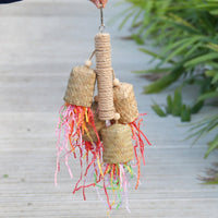 HKM-463251 Colorful Shredded Paper Bird Toy for Parrots - Wood and Sisal, 15 x 35 cm