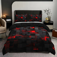 HKM-463315 Geometric Pattern Digital Printed Quilt Cover and Pillowcase Set in Various Sizes