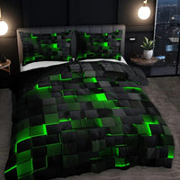 HKM-463315 Geometric Pattern Digital Printed Quilt Cover and Pillowcase Set in Various Sizes