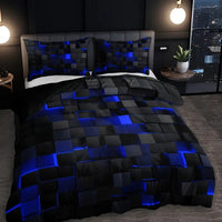 HKM-463315 Geometric Pattern Digital Printed Quilt Cover and Pillowcase Set in Various Sizes