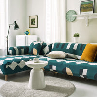 HKM-463379 Plant Flower Pattern Stretch Sofa Cover – Fits Various Seat Sizes (Single to Four-Seater)