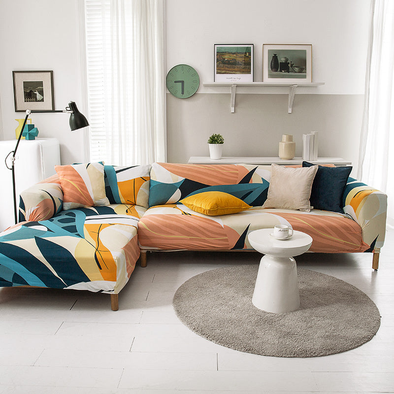 HKM-463379 Plant Flower Pattern Stretch Sofa Cover – Fits Various Seat Sizes (Single to Four-Seater)