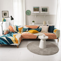 HKM-463379 Plant Flower Pattern Stretch Sofa Cover – Fits Various Seat Sizes (Single to Four-Seater)