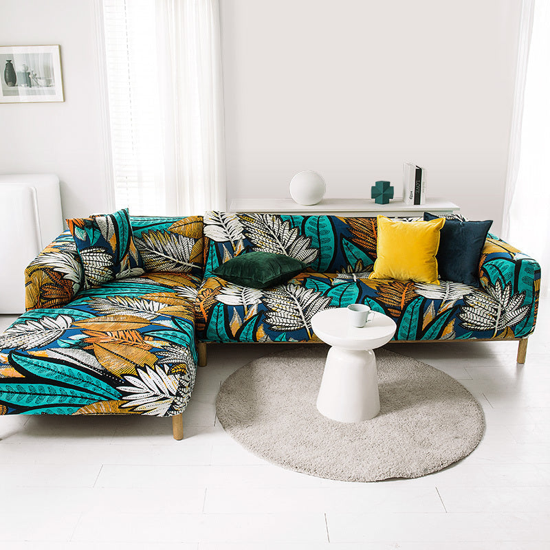 HKM-463379 Plant Flower Pattern Stretch Sofa Cover – Fits Various Seat Sizes (Single to Four-Seater)