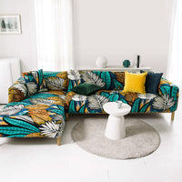 HKM-463379 Plant Flower Pattern Stretch Sofa Cover – Fits Various Seat Sizes (Single to Four-Seater)