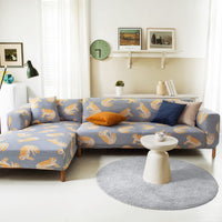 HKM-463379 Plant Flower Pattern Stretch Sofa Cover – Fits Various Seat Sizes (Single to Four-Seater)