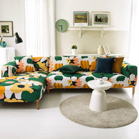 HKM-463379 Plant Flower Pattern Stretch Sofa Cover – Fits Various Seat Sizes (Single to Four-Seater)