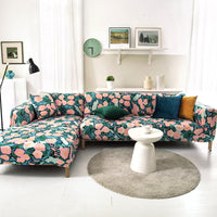 HKM-463379 Plant Flower Pattern Stretch Sofa Cover – Fits Various Seat Sizes (Single to Four-Seater)