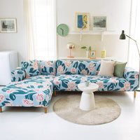 HKM-463379 Plant Flower Pattern Stretch Sofa Cover – Fits Various Seat Sizes (Single to Four-Seater)