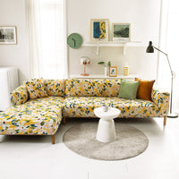 HKM-463379 Plant Flower Pattern Stretch Sofa Cover – Fits Various Seat Sizes (Single to Four-Seater)