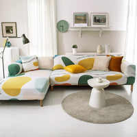 HKM-463379 Plant Flower Pattern Stretch Sofa Cover – Fits Various Seat Sizes (Single to Four-Seater)