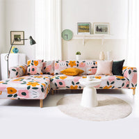 HKM-463379 Plant Flower Pattern Stretch Sofa Cover – Fits Various Seat Sizes (Single to Four-Seater)