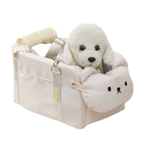 HKM-463443 Beige Cartoon Soft Polyester Pet Travel Bag for Small Cats and Dogs