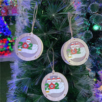 HKM-463443 Christmas Wood Light Box Pendant - Santa Claus Design, 10x10x2.5cm