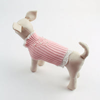 HKM-463571 Knitted Acrylic Dog Sweater with Rhinestone Lace Detail for All Genders