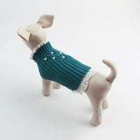 HKM-463571 Knitted Acrylic Dog Sweater with Rhinestone Lace Detail for All Genders