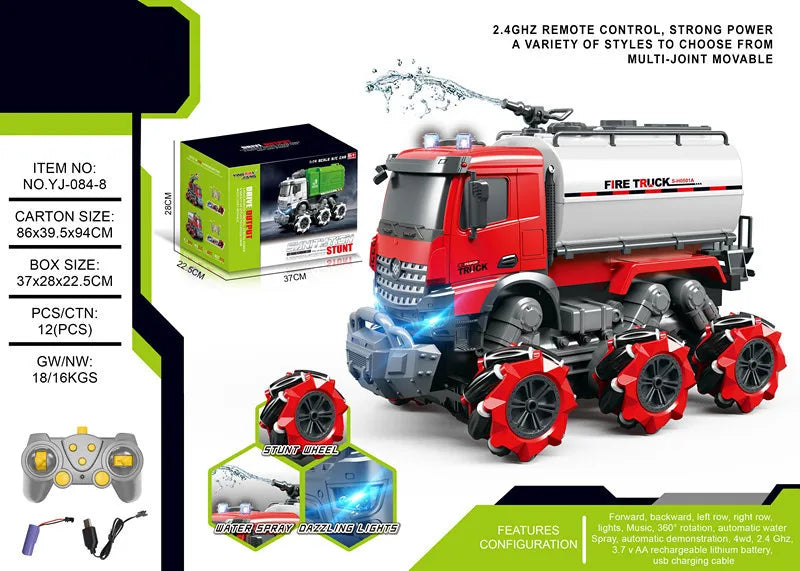 HKM-463571 RC Mixer Truck with Light & Music - Remote Control Stunt Vehicle for Kids (Ages 5-14)
