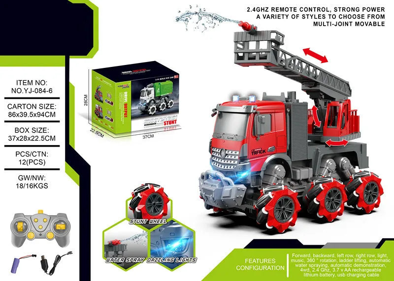 HKM-463571 RC Mixer Truck with Light & Music - Remote Control Stunt Vehicle for Kids (Ages 5-14)