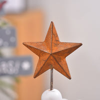 HKM-463763 Charming Wooden Christmas Ornaments with Wrought Iron Accents, 10x10x19cm