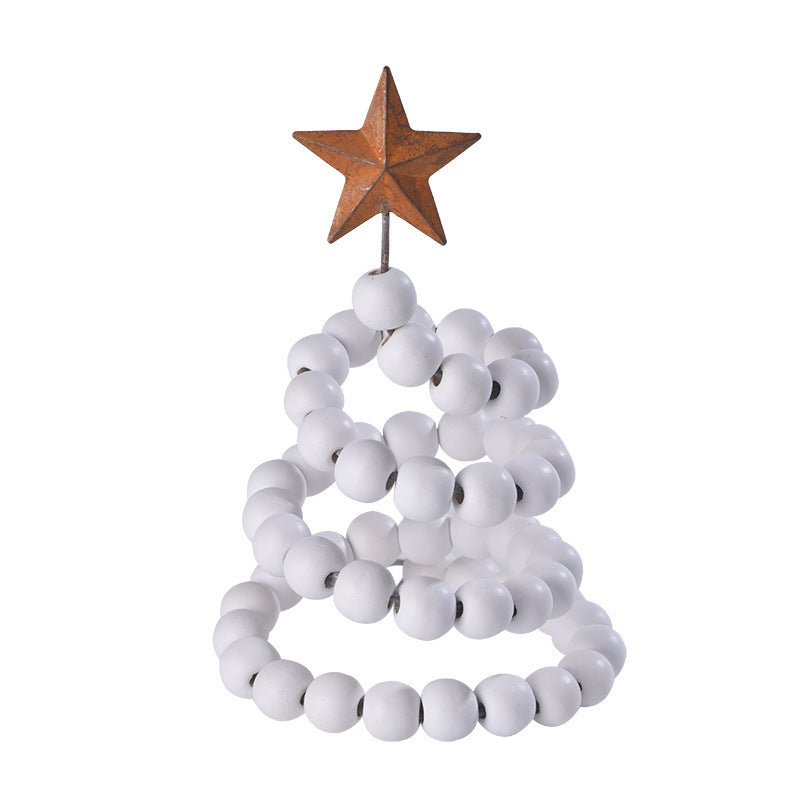 HKM-463763 Charming Wooden Christmas Ornaments with Wrought Iron Accents, 10x10x19cm